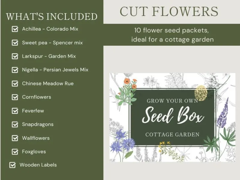 cottage garden flowers seed box