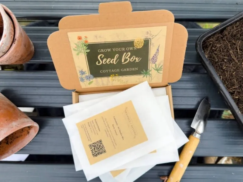cottage garden flowers seed box