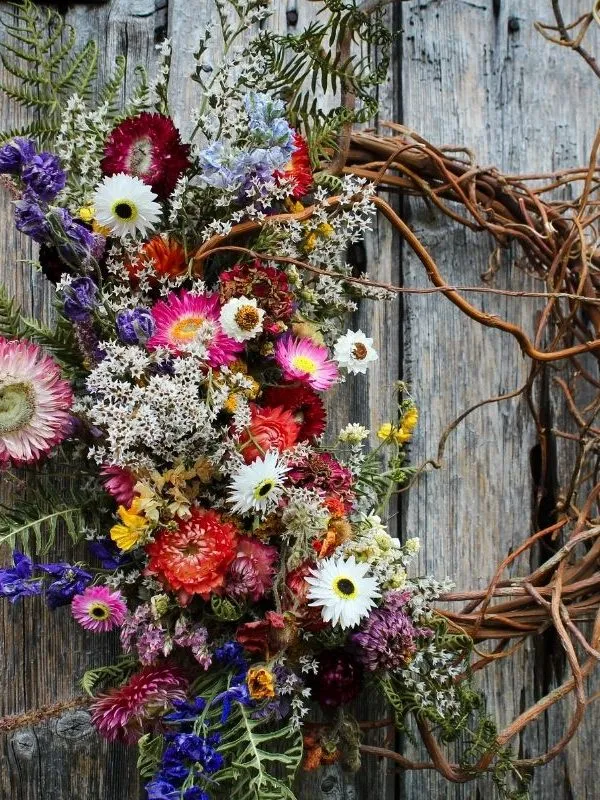 dried flower summer wreath